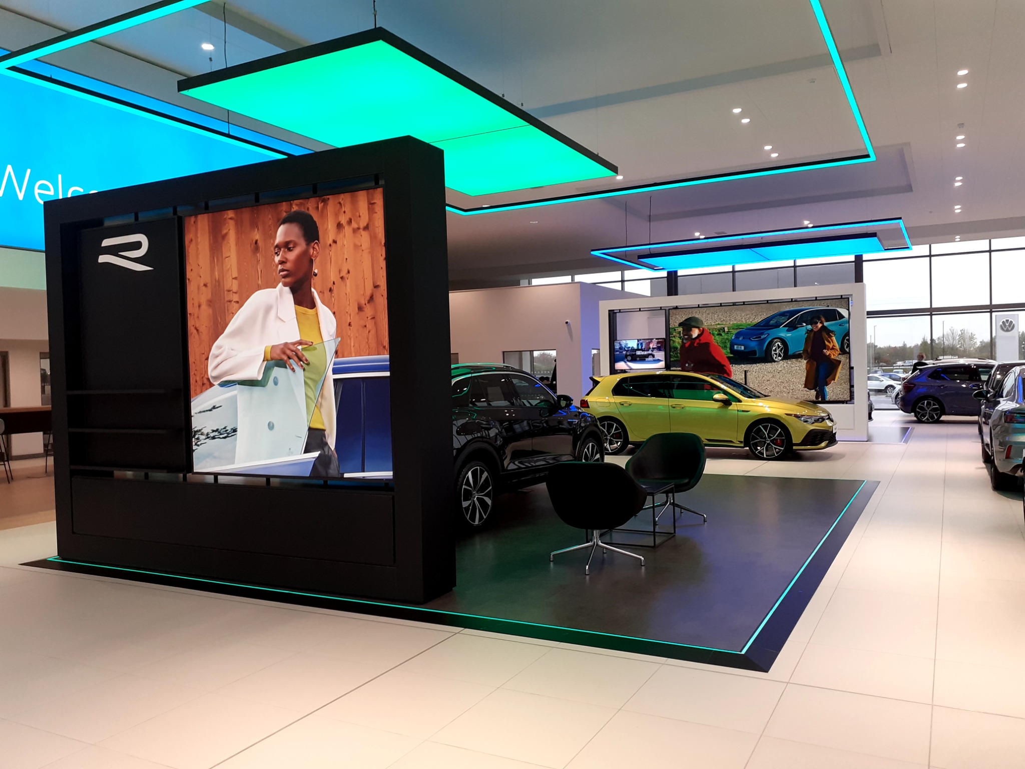Volkswagen Oldham showroom interior and feature lighting